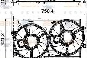 Вентилятор охолодження двигуна для моделей: ALFA ROMEO (GIULIETTA)
