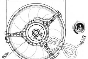 Вентилятор охлаждения двигателя  для моделей: AUDI (A4, A8,CABRIOLET,A4), FORD (GALAXY), SEAT (ALHAMBRA), VOLKSWAGEN (SH