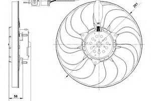 Вентилятор охолодження двигуна для моделей: AUDI (TT, TT), SEAT (LEON), VOLKSWAGEN (GOLF, GOLF, BORA, BORA)