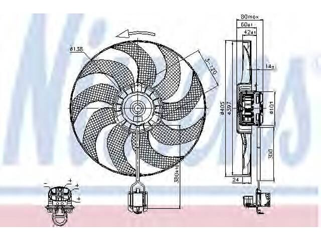 Вентилятор охлаждения двигателя для моделей: CHEVROLET (CRUZE, ORLANDO,CRUZE), OPEL (ASTRA,ASTRA,ASTRA,ZAFIRA,ASTRA,CAS