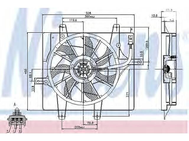 Вентилятор охолодження двигуна для моделей: CHRYSLER (PT-CRUISER, PT-CRUISER)