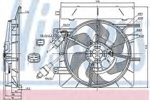 Вентилятор охлаждения двигателя  для моделей: CITROËN (C3, C3,C2,C3), PEUGEOT (1007,207,207,207)