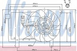 Вентилятор охлаждения двигателя для моделей: DAEWOO (KALOS, KALOS)