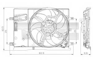 Вентилятор охлаждения двигателя для моделей: FIAT (PUNTO, PUNTO), OPEL (CORSA)