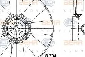 Вентилятор охолодження двигуна для моделей: IVECO (EuroTech, EuroStar, EuroTrakker, EuroTech)