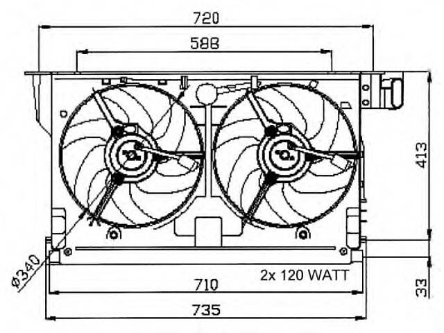 Вентилятор охолодження двигуна для моделей: PEUGEOT (406,406, PARTNER, 406)