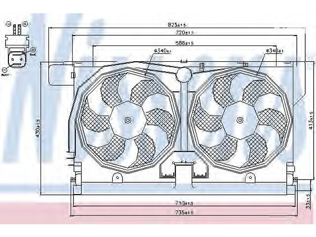 Вентилятор для охолодження двигуна для моделей:PEUGEOT (406,406)