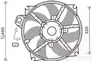 Вентилятор охолодження двигуна для моделей: RENAULT (MEGANE, MEGANE, MEGANE, SCENIC, GRAND-SCENIC, MEGANE)
