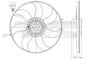 Вентилятор охолодження двигуна для моделей: SEAT (IBIZA, IBIZA, IBIZA), SKODA (ROOMSTER, FABIA), VOLKSWAGEN (POLO)