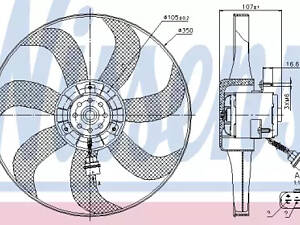 Вентилятор охолодження двигуна на Bora, Cordoba, Fabia, Golf, Ibiza, Octavia, Polo, Roomster, Toledo