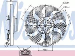 Вентилятор охолодження двигуна на Bora, Golf, Octavia, Toledo