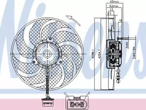 Вентилятор охолодження двигуна Cordoba, Fabia, Ibiza, Polo