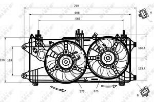 Вентилятор охлаждения радиатора, FIAT Doblo 01-