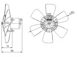 Вентилятор охолодж. двигуна VW GOLF 1.3/1.8/1.8 16V 89-