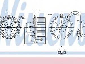 Вентилятор отопления NISSENS 87155 на VW TRANSPORTER/CARAVELLE Mk IV автобус (70XB, 70XC, 7DB, 7DW)
