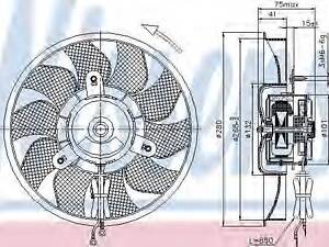 Вентилятор радіатора NISSENS 85548 на AUDI COUPE (89, 8B)