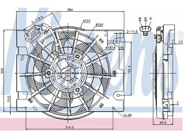 Вентилятор радиатора NISSENS