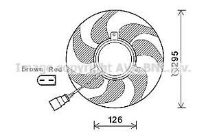 Вентилятор SEAT; VW; SKODA; AUDI (вир-во AVA)