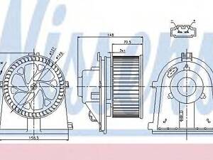 Вентилятор кабiни кондиц. NISSENS 87022 на VW POLO седан (6KV2)
