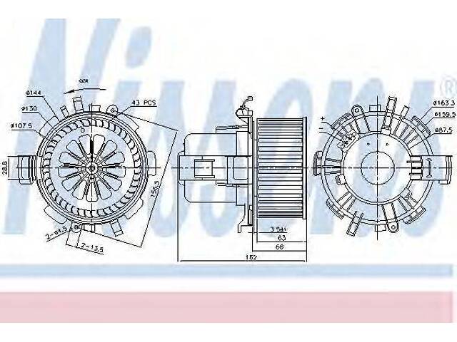 Вентилятор кабины кондиционера NISSENS 87180 на OPEL MOVANO самосвал (H9) - Фото 1