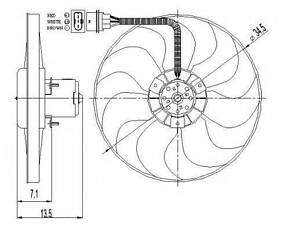 Вентилятор радіатора NRF 47397 на VW POLO (6N1)