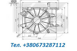 Вентилятор радіатора в зборі HYUNDAI ELANTRA 11-14 (MD)