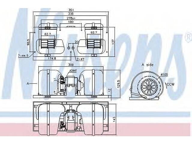 Вентилятор салону NISSENS 87141 на DAF 95 - Фото 1