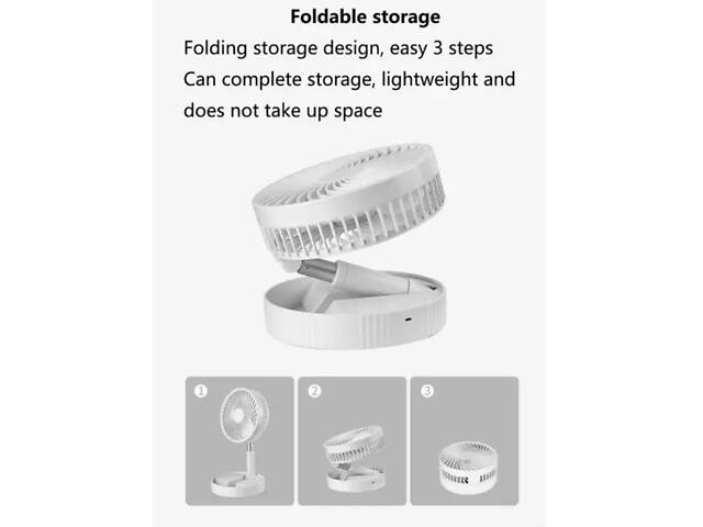 Вентилятор телескопический Sten FH-2058 Li-ion 2x18650 1200 mAh Белый (30151426) - Фото 4