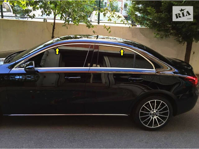 Верхняя окантовка окон (4 шт, нерж) для Mercedes A-сlass W177 2018-2024 гг