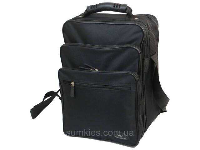 Вертикальна чоловіча сумка, портфель Wallaby 2281 чорна - Фото 1