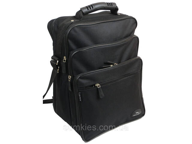Вертикальна чоловіча сумка, портфель Wallaby 2281 чорна - Фото 2