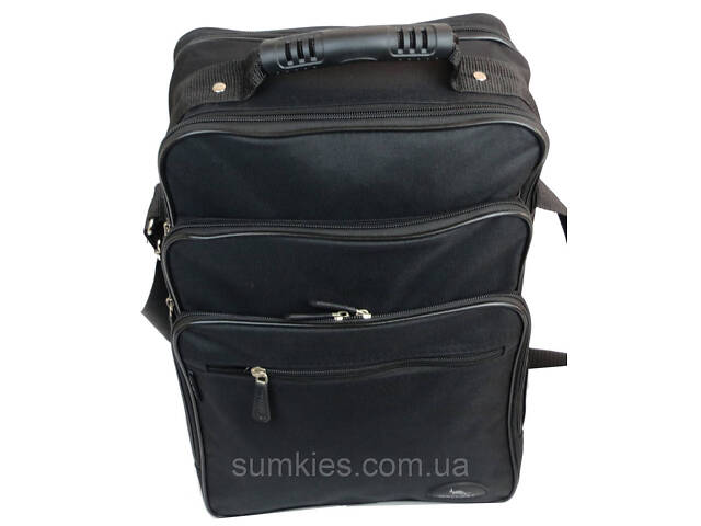 Вертикальна чоловіча сумка, портфель Wallaby 2281 чорна - Фото 6