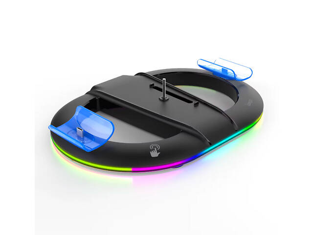 Вертикальна підставка для PS5 Slim iPega з тримачем для навушників DualSense на 2 геймпади Чорний ( hub_i0gmq3 ) - Фото 3