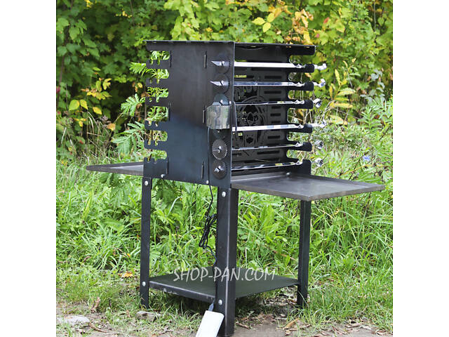 Вертикальний екомангал SHOP-PAN з вбудованою шашличницею і мотором на ніжках - Фото 1
