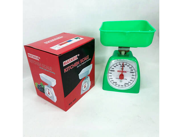 Ваги кухонні механічні MATARIX MX-405 5 кг, ваги для зважування продуктів. Колір: зелений - Фото 5
