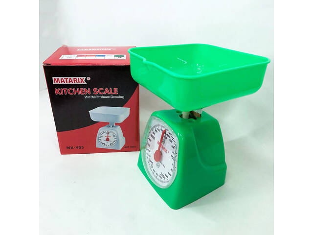 Ваги кухонні механічні MATARIX MX-405 5 кг, ваги для зважування продуктів. Колір: зелений - Фото 6