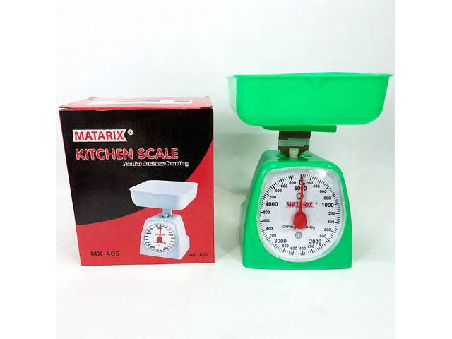 Ваги кухонні механічні MATARIX MX-405 5 кг, ваги для зважування продуктів. Колір: зелений - Фото 7