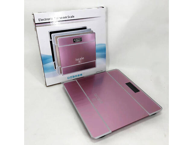Ваги для підлоги електронні iScale 2017D 180кг (0,1кг) з температурою ваги для підлоги 180 кг. Колір: рожевий - Фото 2