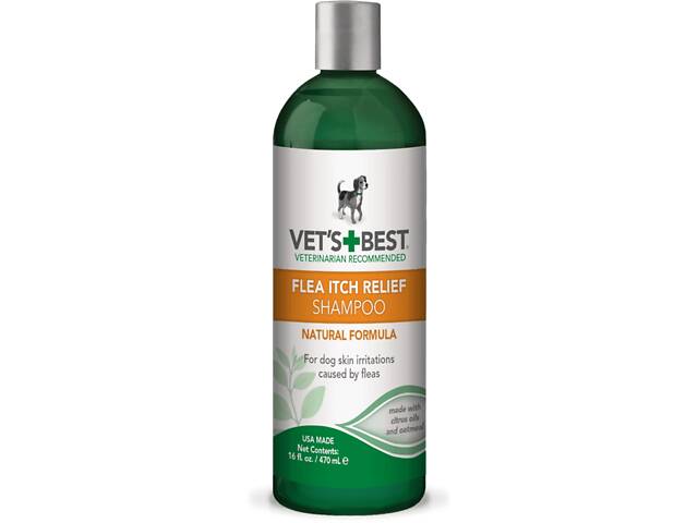 Vet`s Best Flea Itch Relief Shampoo (Ветс Бест Флея Итч Рельеф) успокаивающий шампунь от укусов блох для собак - Фото 1