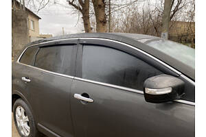 Ветровики с хром молдингом (4 шт, HIC) для Mazda CX-9 2007-2016 гг