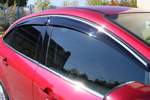 Ветровики с хромом (4 шт, Niken) для Honda Civic Sedan VIII 2006-2011 гг
