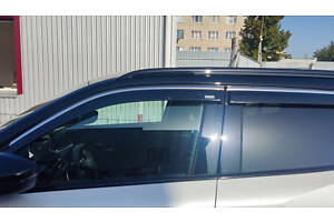 Ветровики с хромом (4 шт, Niken) для Peugeot 2008 2019-2023 гг
