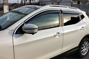 Ветровики с хромом (4 шт, Sunplex Chrome) для Nissan Qashqai 2014-2021 гг