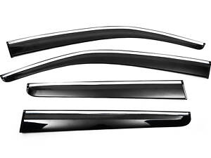 Ветровики с хромом (4 шт., Sunplex Chrome) для Volkswagen Amarok 2010-2022 гг.