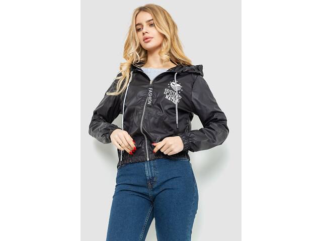 Ветровка женская, цвет черный, 177R007-10