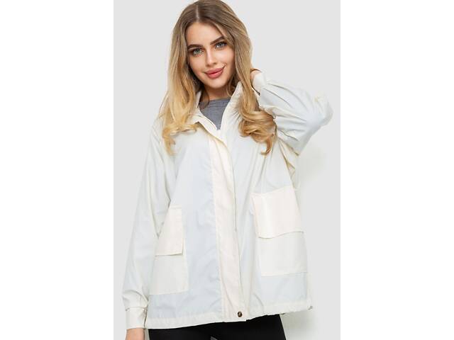 Ветровка женская с капюшоном, цвет кремовый, 177R041