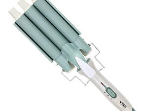 VGR Triple wave curling iron temperature regulator ceramic, triple curling iron для curly hair