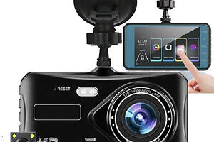 Видео регистратор Dual Lens с сенсорным дисплеем Full HD+карта памяти