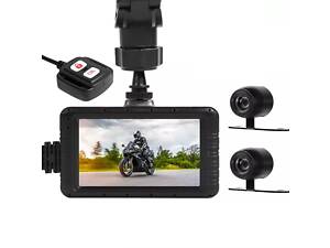 Видеорегистратор для мотоцикла на 2 камеры с пультом управления FHD SE100, HD 720P.