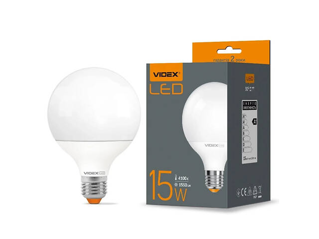 VIDEX G95e 15W E27 4100K 220V LED лампа - Фото 3